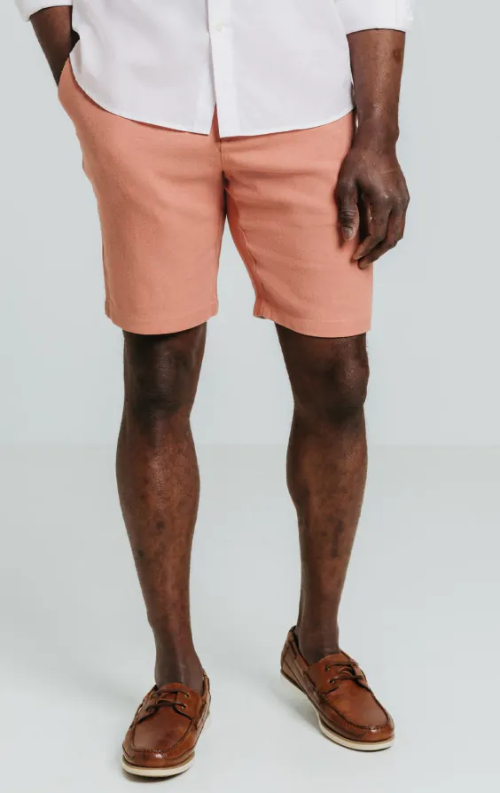 Coral Linen Twill Shorts Coral Linen Twill Shorts