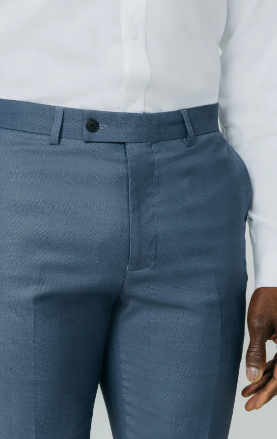 Blue Sharkskin Suit Trousers - photo 1
