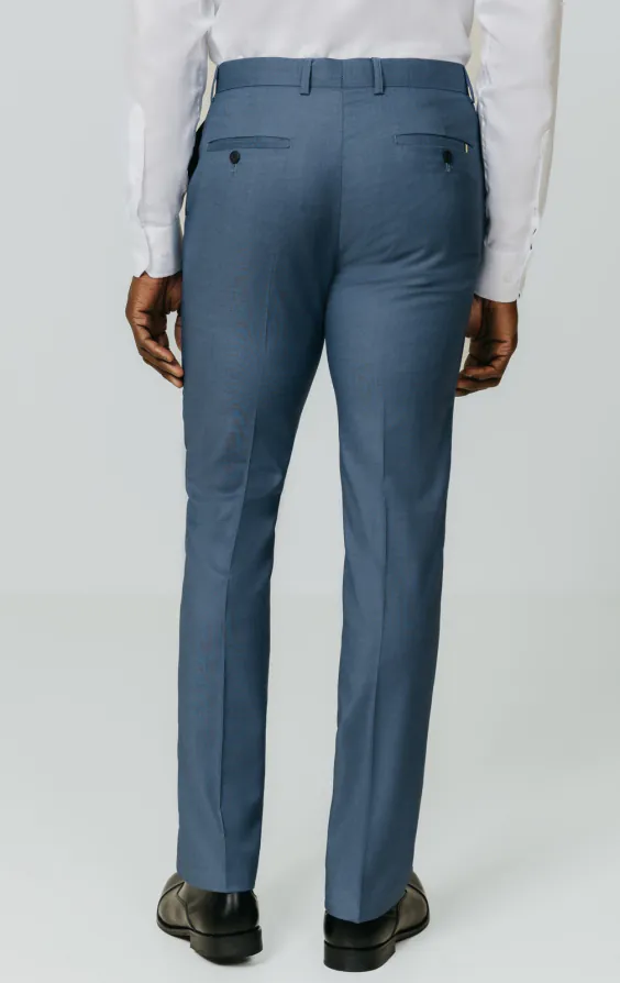 Blue Sharkskin Suit Trousers - photo 2