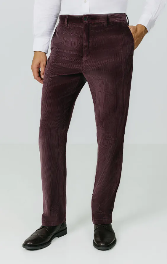 Burgundy Corduroy Casual Trousers Burgundy Corduroy Casual Trousers