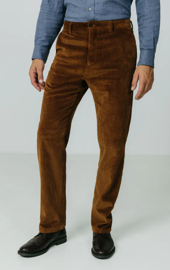 Mid Brown Corduroy Casual Trousers