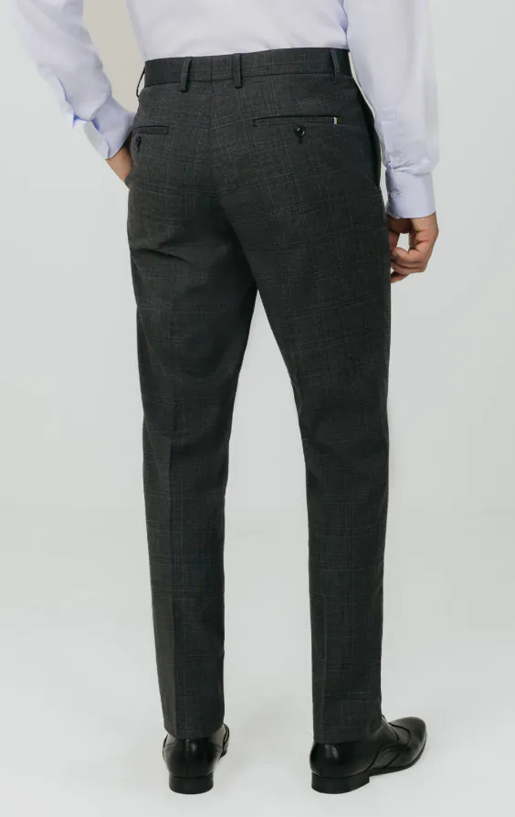 Charcoal Windowpane Check Suit Trousers - photo 2 Charcoal Windowpane Check Suit Trousers - photo 2