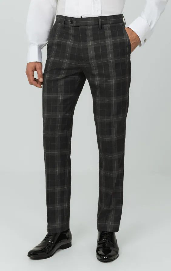 Grey Tartan Check Dinner Jacket with Peak Lapel - photo 6 Grey Tartan Check Dinner Jacket with Peak Lapel - photo 6