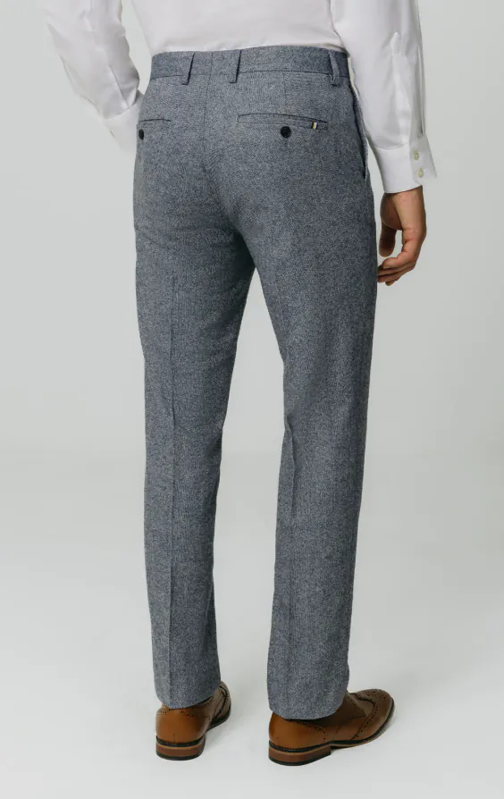 Blue Donegal Tweed Suit Trousers - photo 2 Blue Donegal Tweed Suit Trousers - photo 2