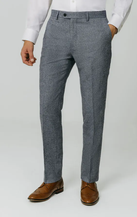 Blue Donegal Tweed Suit Trousers Blue Donegal Tweed Suit Trousers