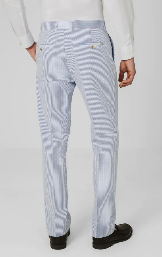 Blue & White Seersucker Suit Trousers - photo 2 Blue & White Seersucker Suit Trousers - photo 2