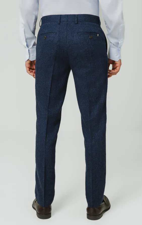 Blue Herringbone Tweed Suit Trousers - photo 2 Blue Herringbone Tweed Suit Trousers - photo 2
