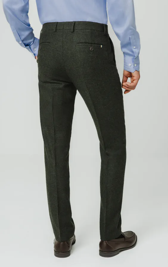 Dark Green Herringbone Tweed Suit Trousers - photo 2 Dark Green Herringbone Tweed Suit Trousers - photo 2