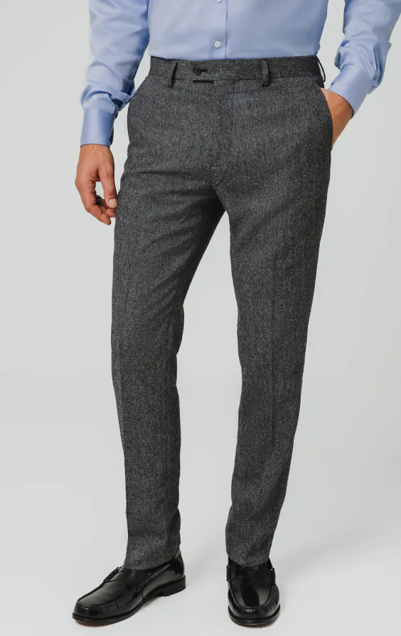 Grey Herringbone Tweed 3 Piece Suit - photo 6