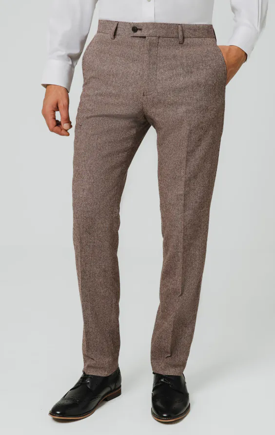 Redwood Herringbone Tweed Suit Trousers Redwood Herringbone Tweed Suit Trousers