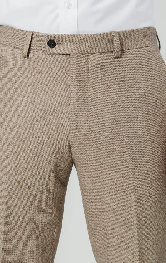 Camel Twill Tweed Suit Trousers - photo 1 Camel Twill Tweed Suit Trousers - photo 1