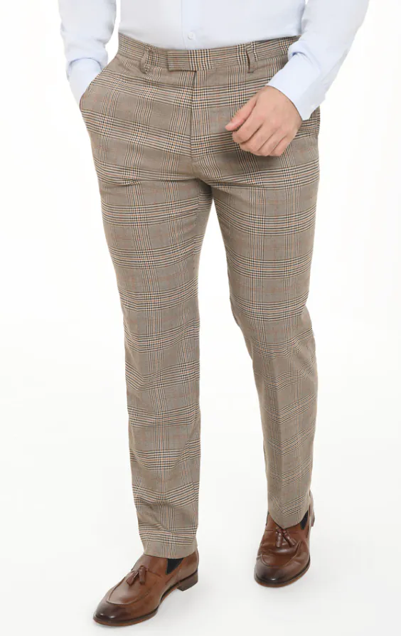 Brown Check Suit Trousers Brown Check Suit Trousers