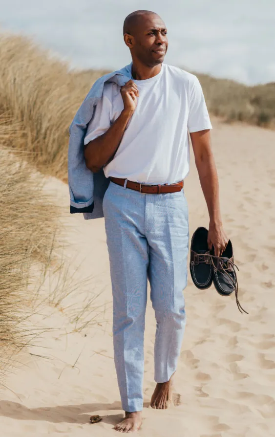 Light Blue Linen Suit Trousers - photo 3 Light Blue Linen Suit Trousers - photo 3