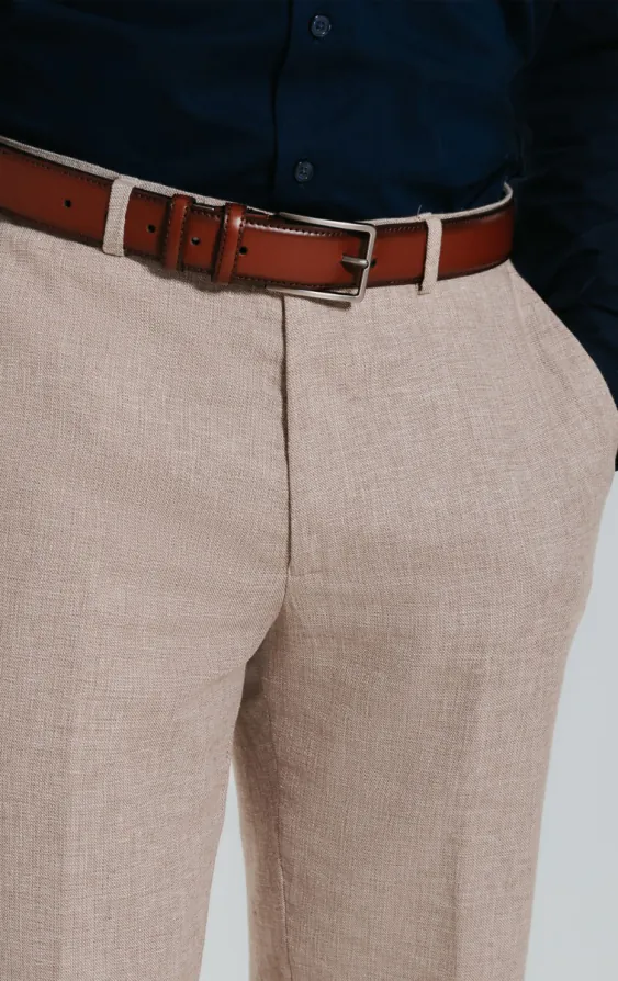 Sand Linen Slim Fit Suit Trousers - photo 1 Sand Linen Slim Fit Suit Trousers - photo 1