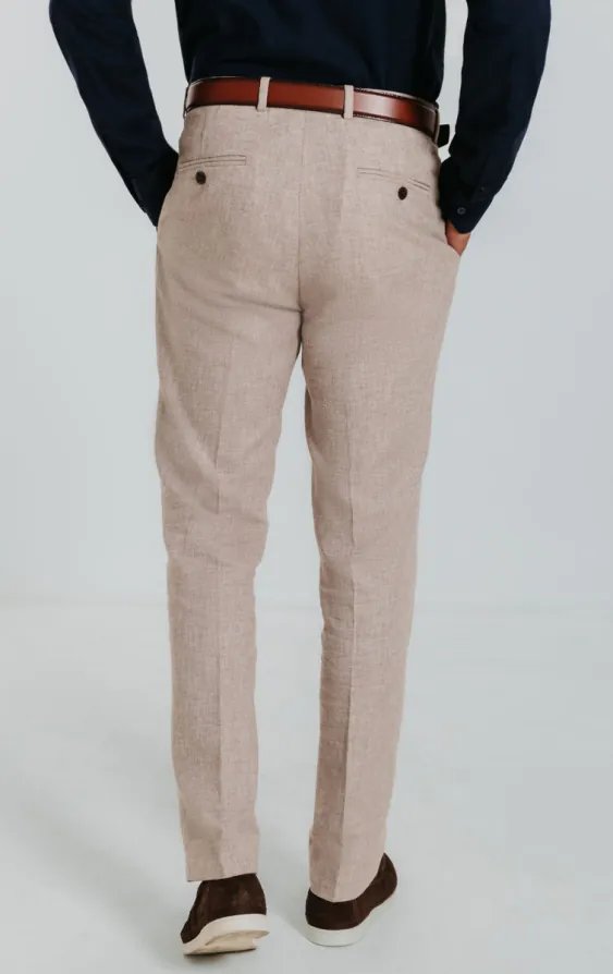 Sand Linen Slim Fit Suit Trousers - photo 2 Sand Linen Slim Fit Suit Trousers - photo 2