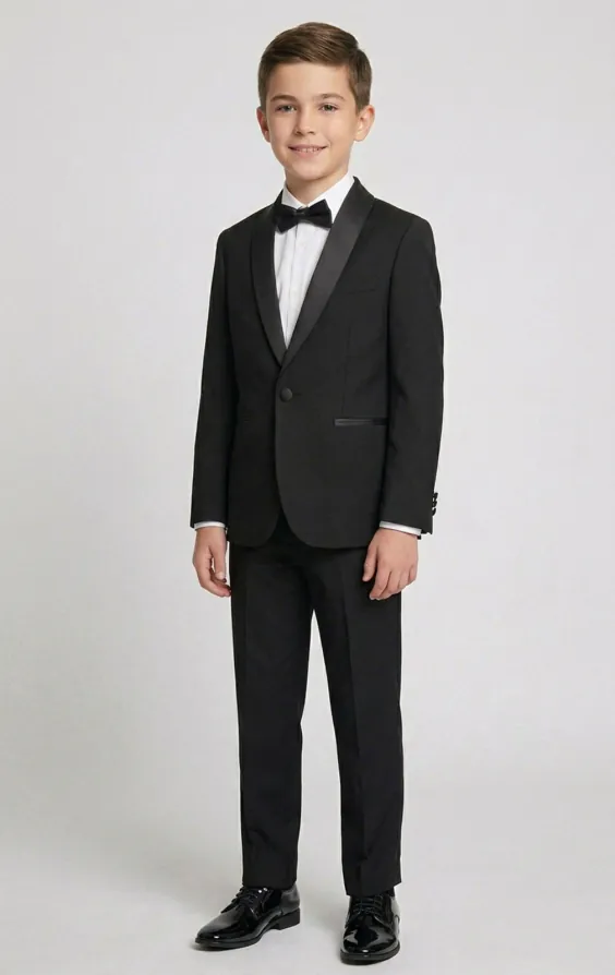 Boys Black Tuxedo with Shawl Lapel Boys Black Tuxedo with Shawl Lapel