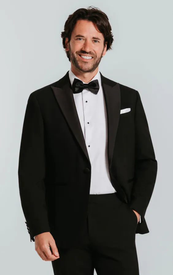 Black Slim-Fit Tuxedo with Peak Lapel Black Slim-Fit Tuxedo with Peak Lapel