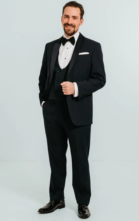 Navy Shawl Lapel 3 Piece Tuxedo - photo 1