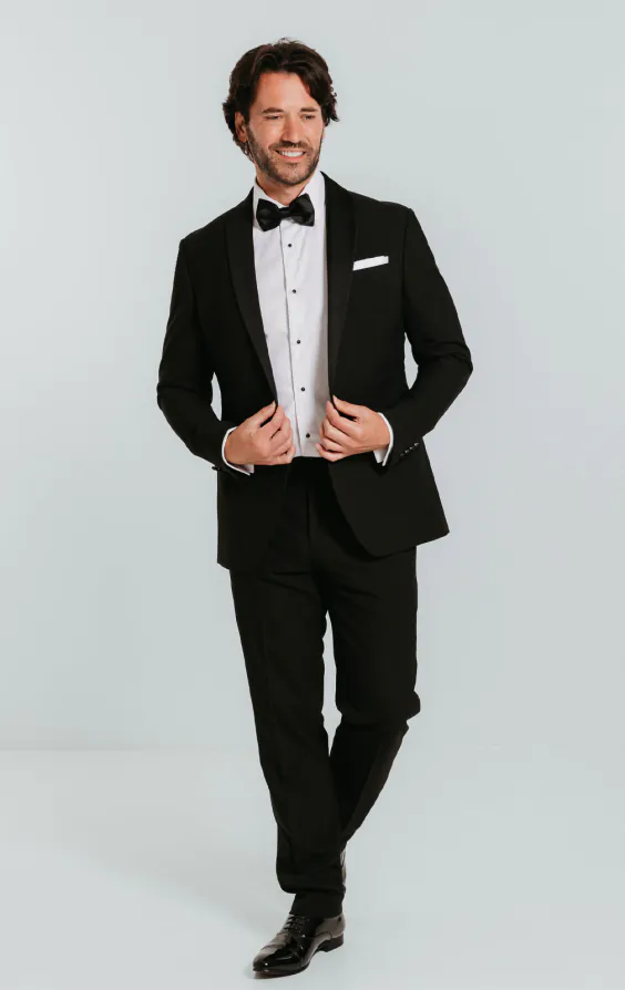 Black Slim-Fit Tuxedo with Shawl Lapel - photo 1