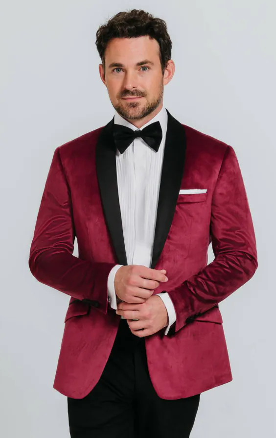 Burgundy Velvet Slim Fit Tuxedo Burgundy Velvet Slim Fit Tuxedo