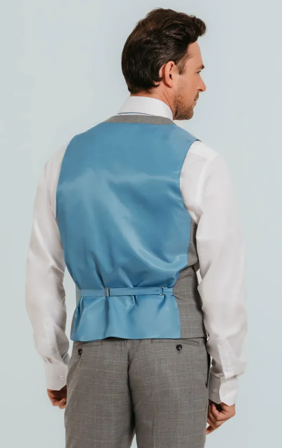 Light Grey Check Double Breasted Vest - photo 2 Light Grey Check Double Breasted Vest - photo 2