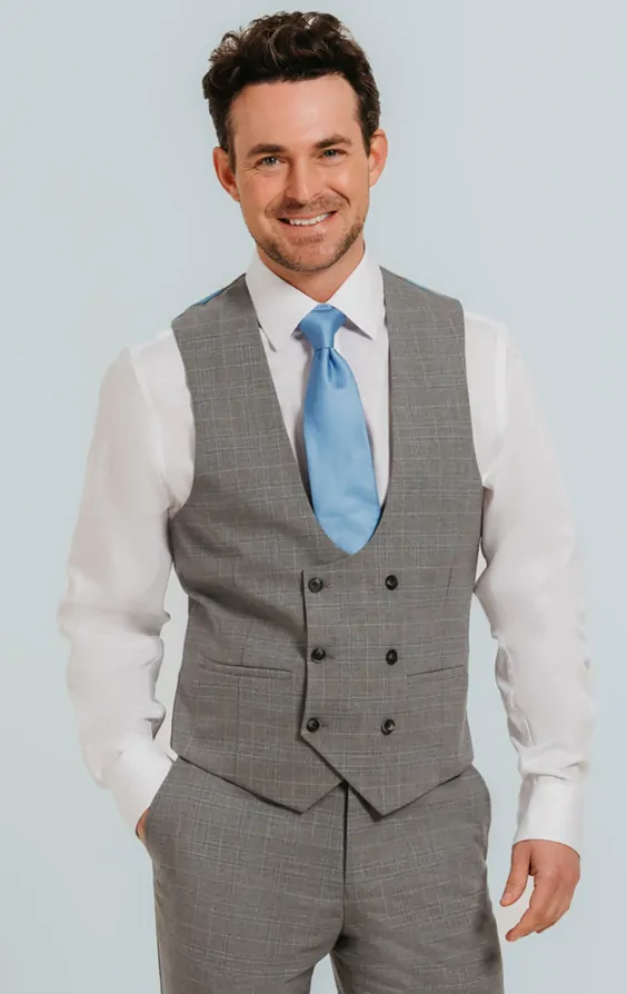 Grey double breasted vest shop