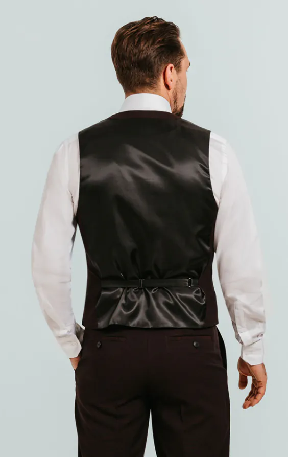 Burgundy Double Breasted Tuxedo Vest - photo 2