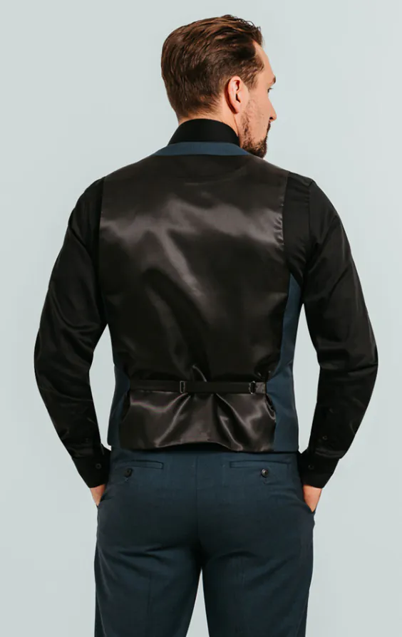 Teal Double Breasted Tuxedo Vest - photo 2