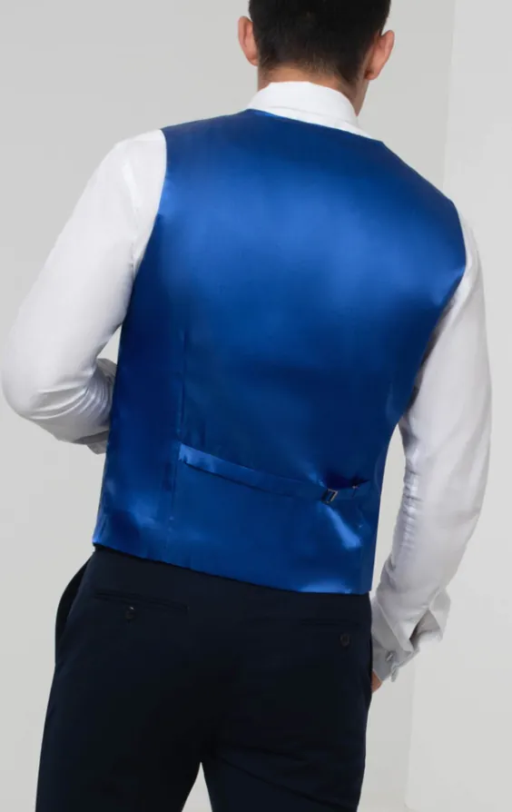 Royal Blue Dupion Double Breasted Vest with Shawl Lapel - photo 4 Royal Blue Dupion Double Breasted Vest with Shawl Lapel - photo 4