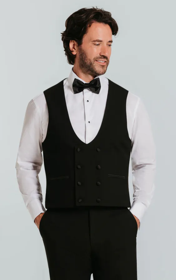 Black Double Breasted Tuxedo Vest Black Double Breasted Tuxedo Vest