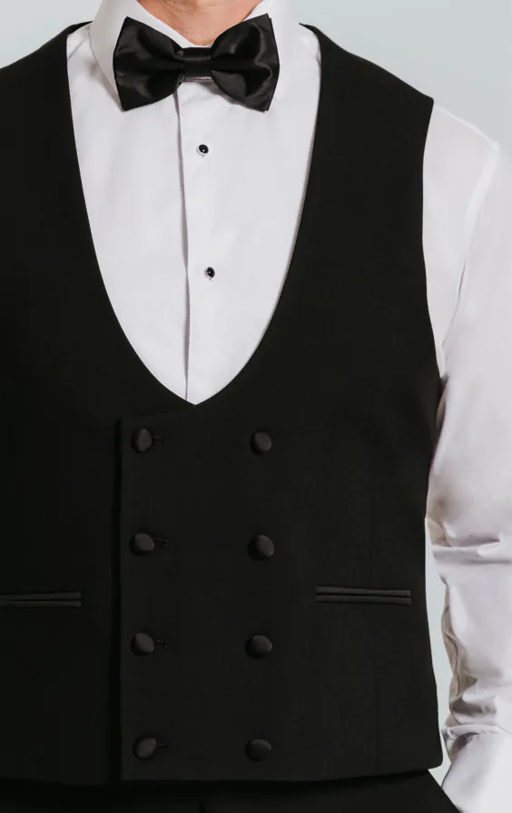Black Double Breasted Tuxedo Vest - photo 1 Black Double Breasted Tuxedo Vest - photo 1