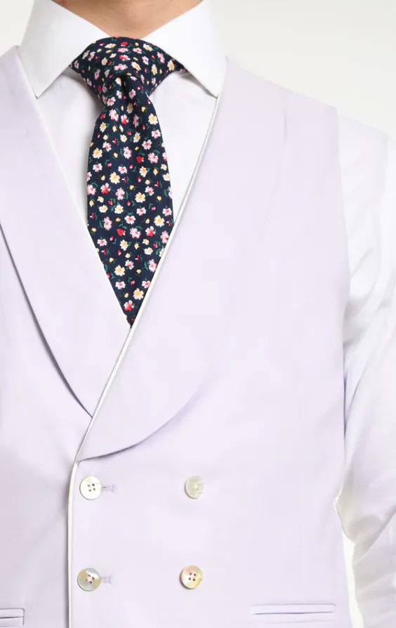 Lilac Twill Double Breasted Morning Suit Vest with Shawl Lapel - photo 1 Lilac Twill Double Breasted Morning Suit Vest with Shawl Lapel - photo 1