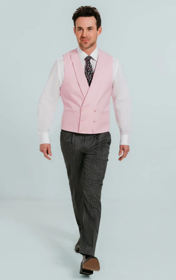 Pastel Pink Double Breasted Shawl Lapel Morning Suit Vest - photo 1 Pastel Pink Double Breasted Shawl Lapel Morning Suit Vest - photo 1