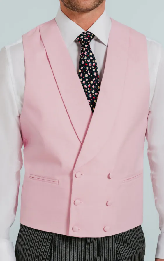 Pastel Pink Double Breasted Shawl Lapel Morning Suit Vest - photo 2 Pastel Pink Double Breasted Shawl Lapel Morning Suit Vest - photo 2