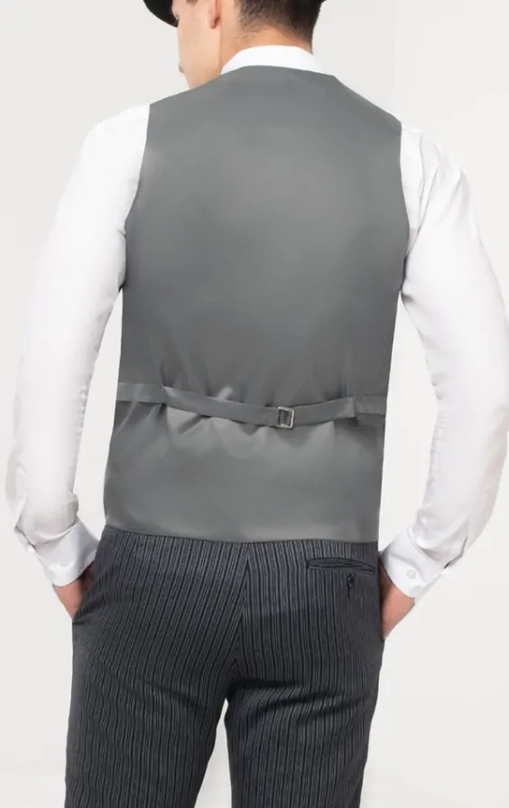 Luxury 100 Wool Dove Grey Double Breasted Morning Suit Vest