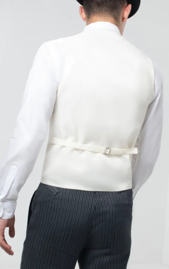 Gold/Buff Double Breasted Shawl Lapel Morning Suit Vest - photo 3