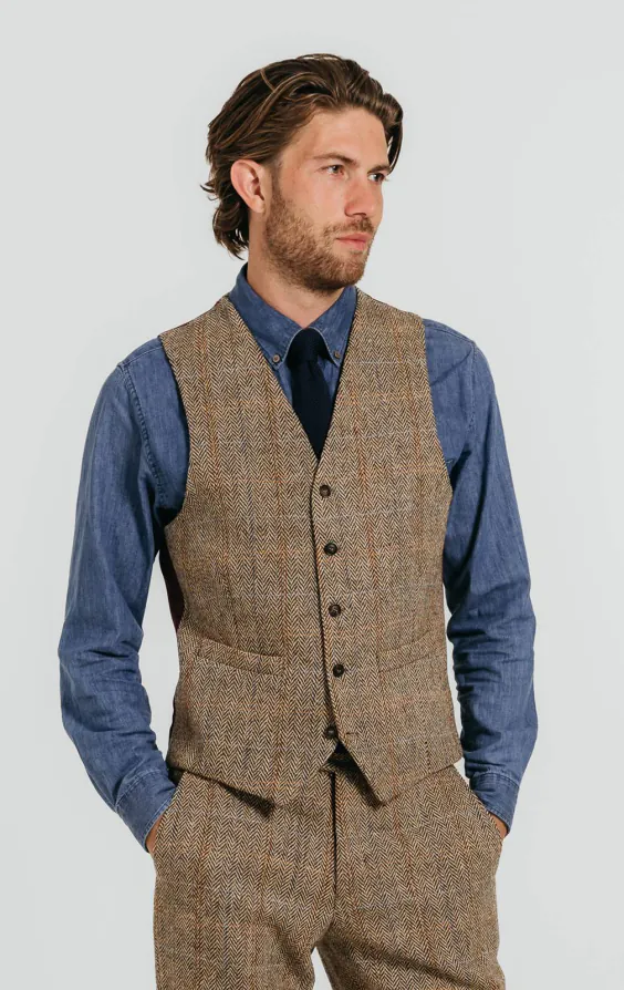 Harris Tweed Brown Windowpane Check Tweed Suit - photo 8 Harris Tweed Brown Windowpane Check Tweed Suit - photo 8