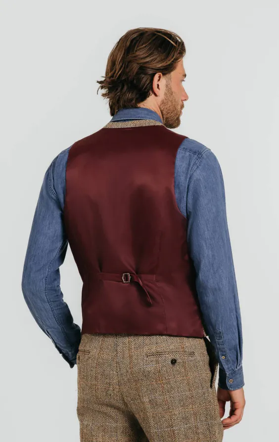 Harris Tweed Brown Windowpane Tweed Vest - photo 2 Harris Tweed Brown Windowpane Tweed Vest - photo 2