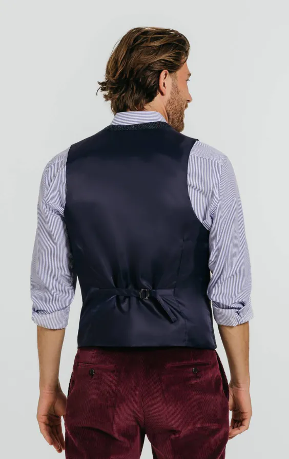 Harris Tweed Dark Blue Windowpane Check Tweed Vest - photo 2 Harris Tweed Dark Blue Windowpane Check Tweed Vest - photo 2
