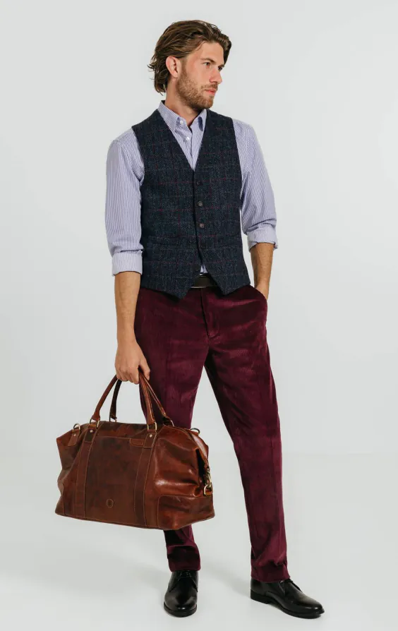 Harris Tweed Dark Blue Windowpane Check Tweed Vest - photo 3 Harris Tweed Dark Blue Windowpane Check Tweed Vest - photo 3