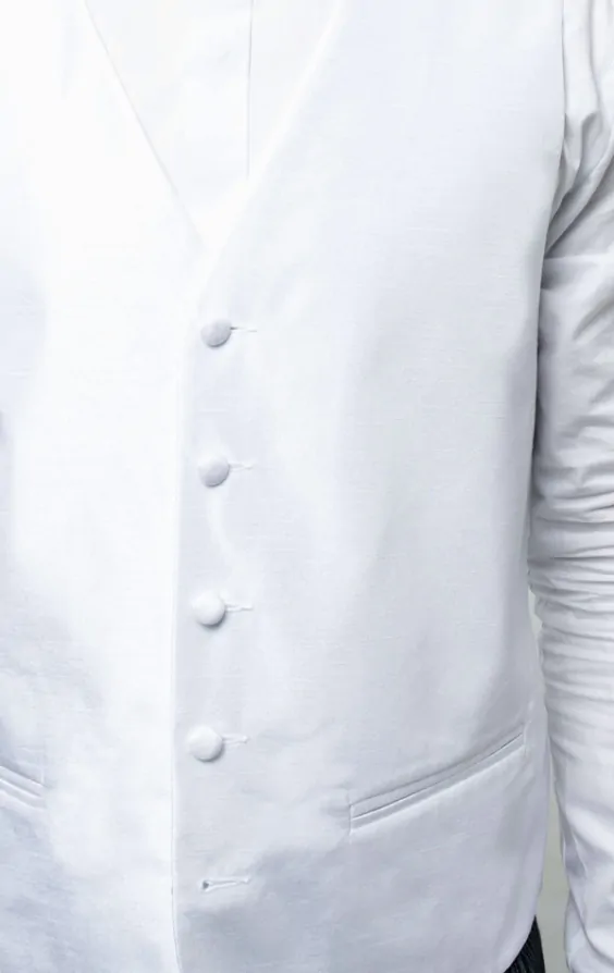 Dobell White Dupion Vest Dobell