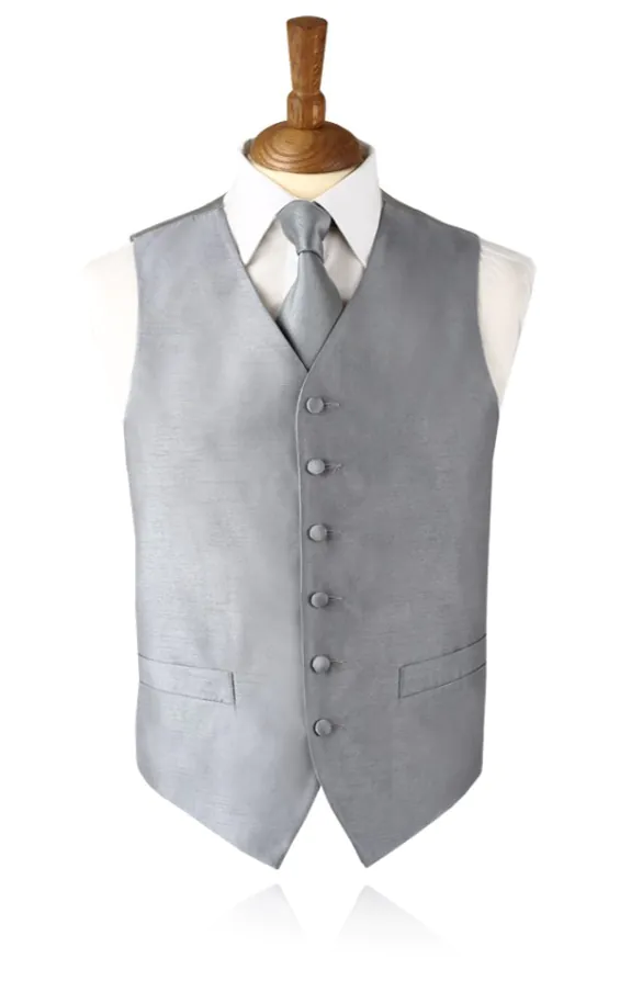 Boys Silver Dupion Vest - photo 1 Boys Silver Dupion Vest - photo 1