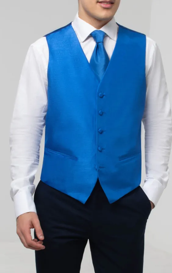 Royal Blue Dupion Vest - photo 1 Royal Blue Dupion Vest - photo 1