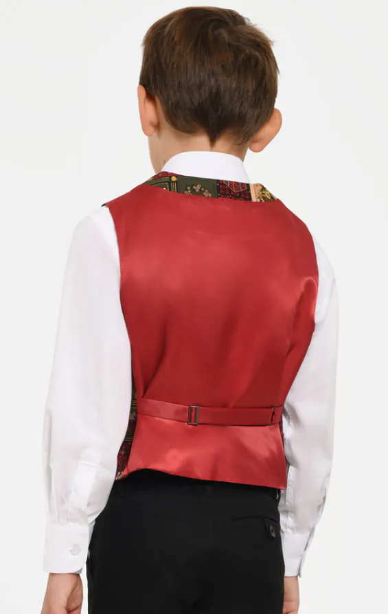 Boys Green Vintage Christmas Print Vest - photo 2 Boys Green Vintage Christmas Print Vest - photo 2