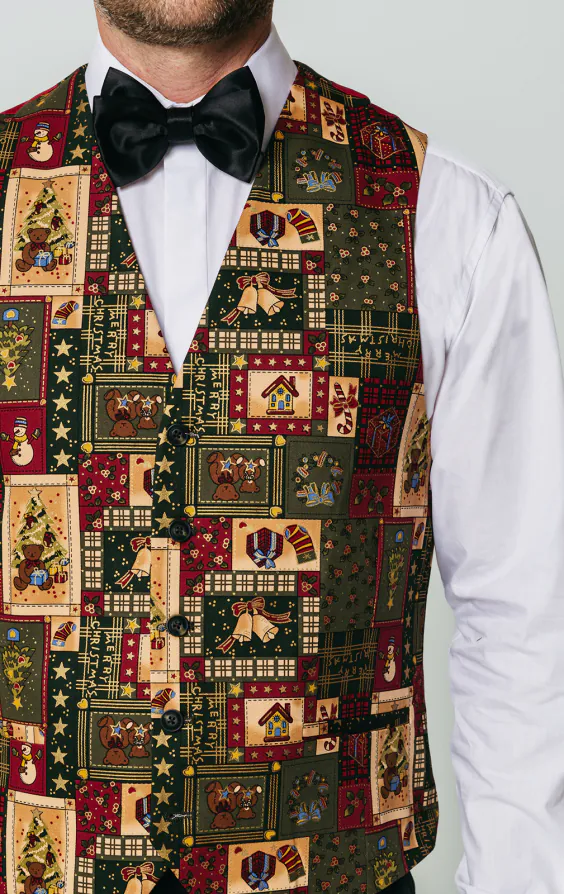 Green Vintage Christmas Print Vest - Limited Edition - photo 1 Green Vintage Christmas Print Vest - Limited Edition - photo 1