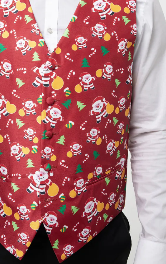 Happy Santa Claus Red Christmas Vest - photo 1 Happy Santa Claus Red Christmas Vest - photo 1