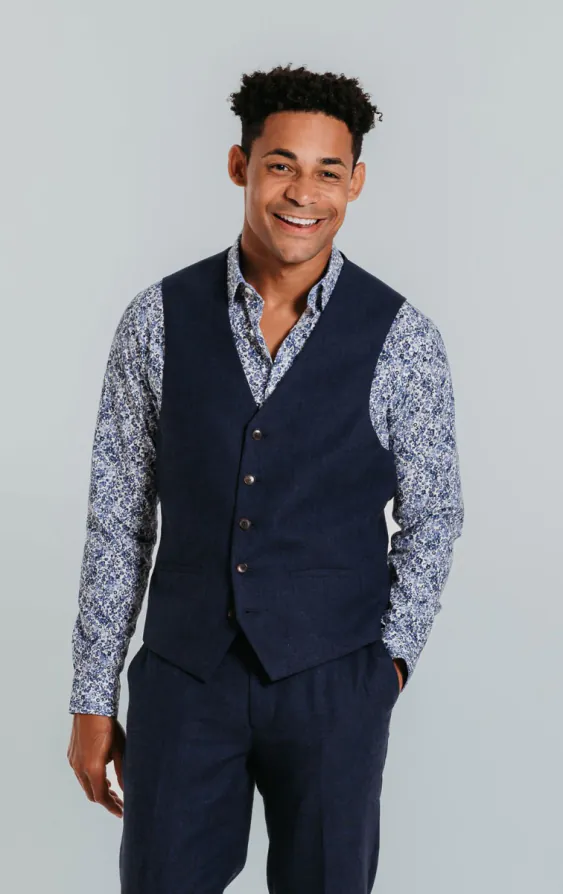 Navy Linen 3 Piece Suit - photo 8 Navy Linen 3 Piece Suit - photo 8