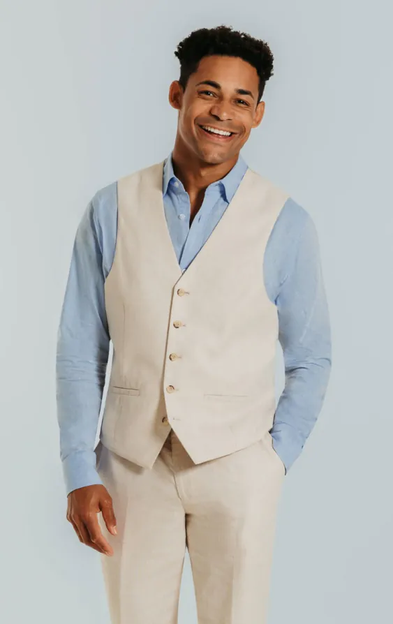 Cream Linen 3 Piece Suit - photo 7 Cream Linen 3 Piece Suit - photo 7