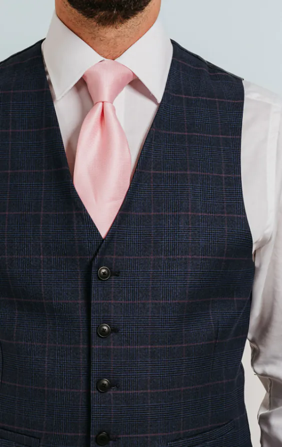 Navy with Pink Check Vest - photo 1 Navy with Pink Check Vest - photo 1