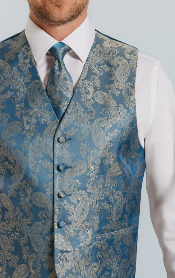 Duck Egg Blue Paisley Vest - photo 2